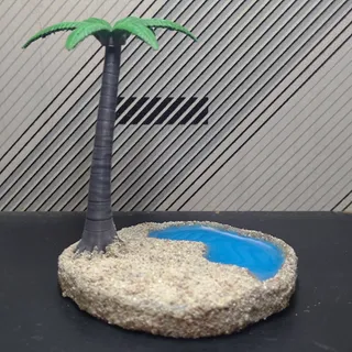 沙灘椰樹樹脂底座 - Thumbnail