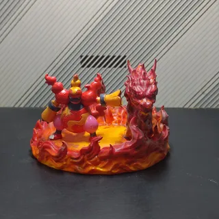 鴨嘴炎獸熾焰龍首底座 - Thumbnail